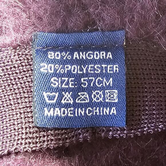 Purple Angora & Polyester Bucket Hat - Size 57 cm - Picture 6 of 6